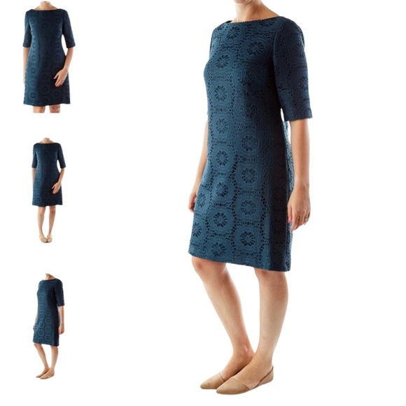 ADRIANNA PAPELL HOT PINK MEDALLION LACE CUTOUT SHIFT DRESS - Picture 5 of 16